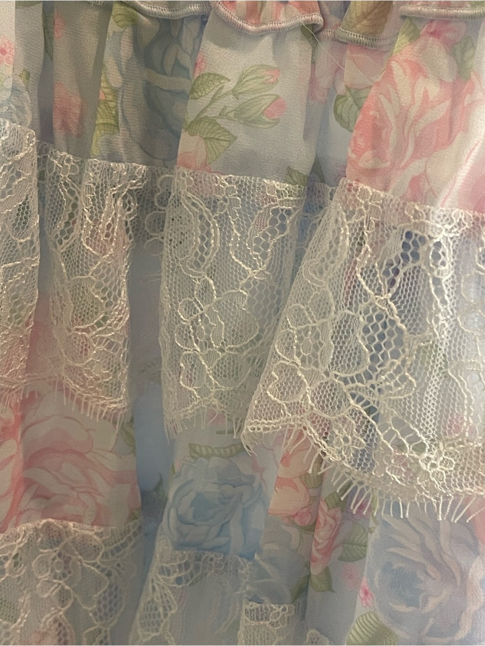 altar'd state - Light Blue Floral Lace Tiered Maxi Dress - Women - Picture 11 of 11